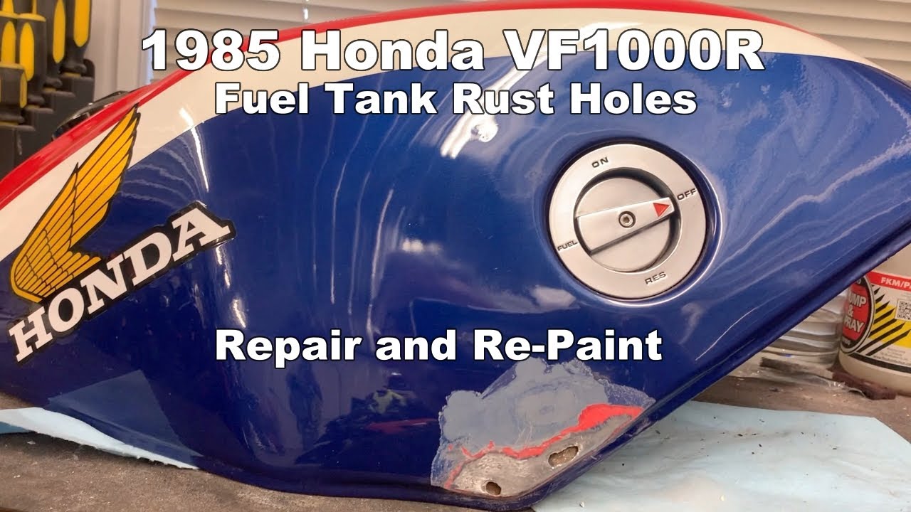 Fixing rust holes in a 1985 Honda VF1000R Fuel Tank