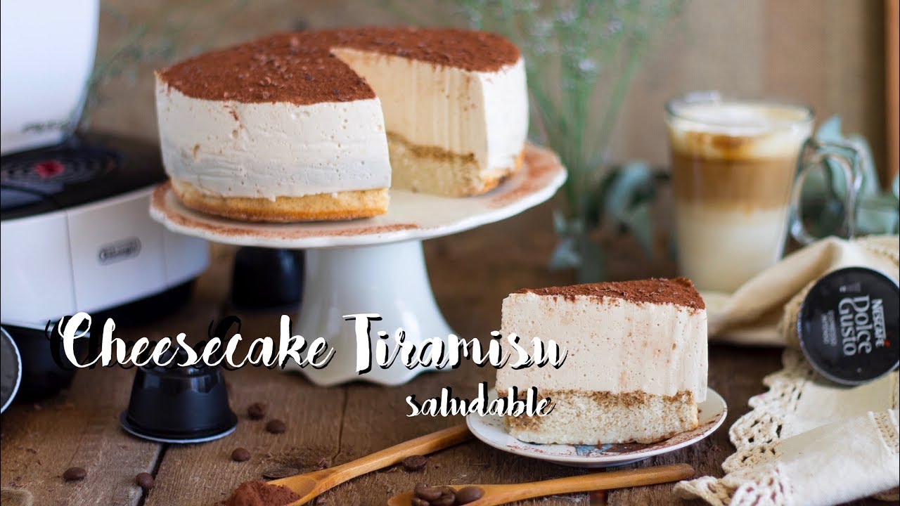 Cheesecake Tiramisu - Tarta saludable, sin azúcar y baja en grasas