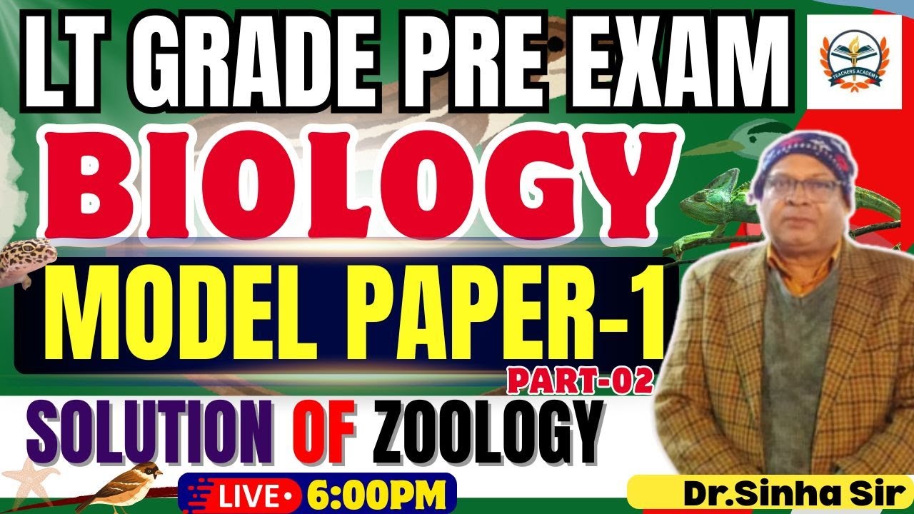 LT Grade Biology | UP LT Grade Pre Biology Model paper 01| Solution of Zoology | By Teachers Academy