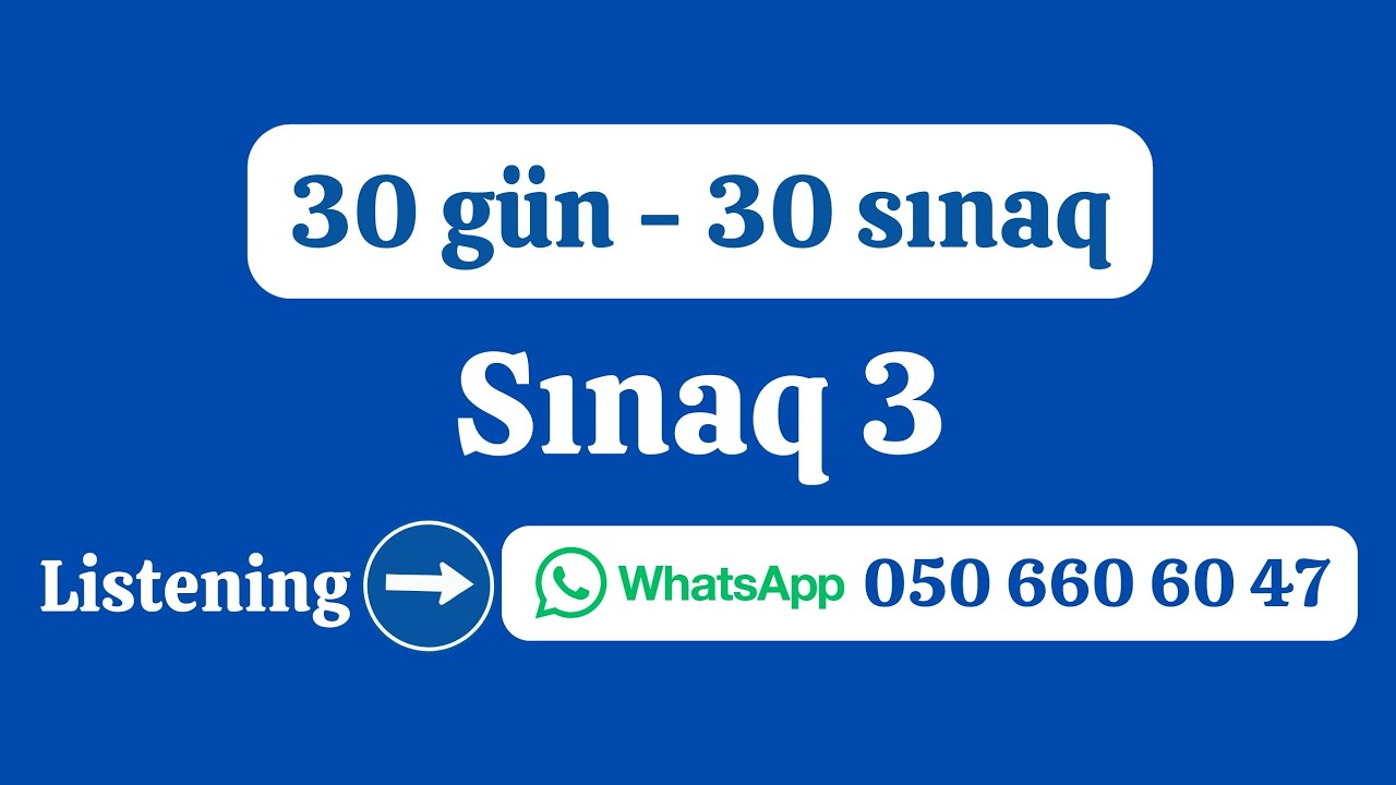 30 gün - 30 sınaq - Sınaq 3