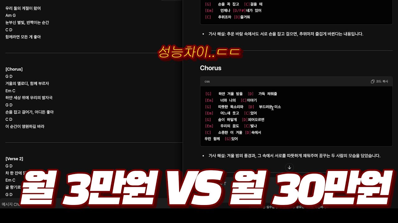 월 30만원 챗GPT한테 작곡 시켜봤더니...