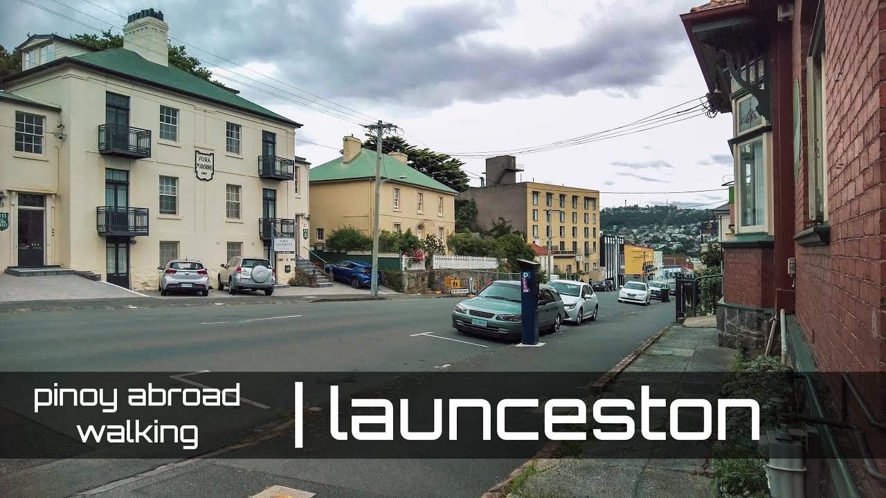 TASMANIA Walk | Walking Through Launceston City Centre | 4K | ASMR Traffic People White Noise