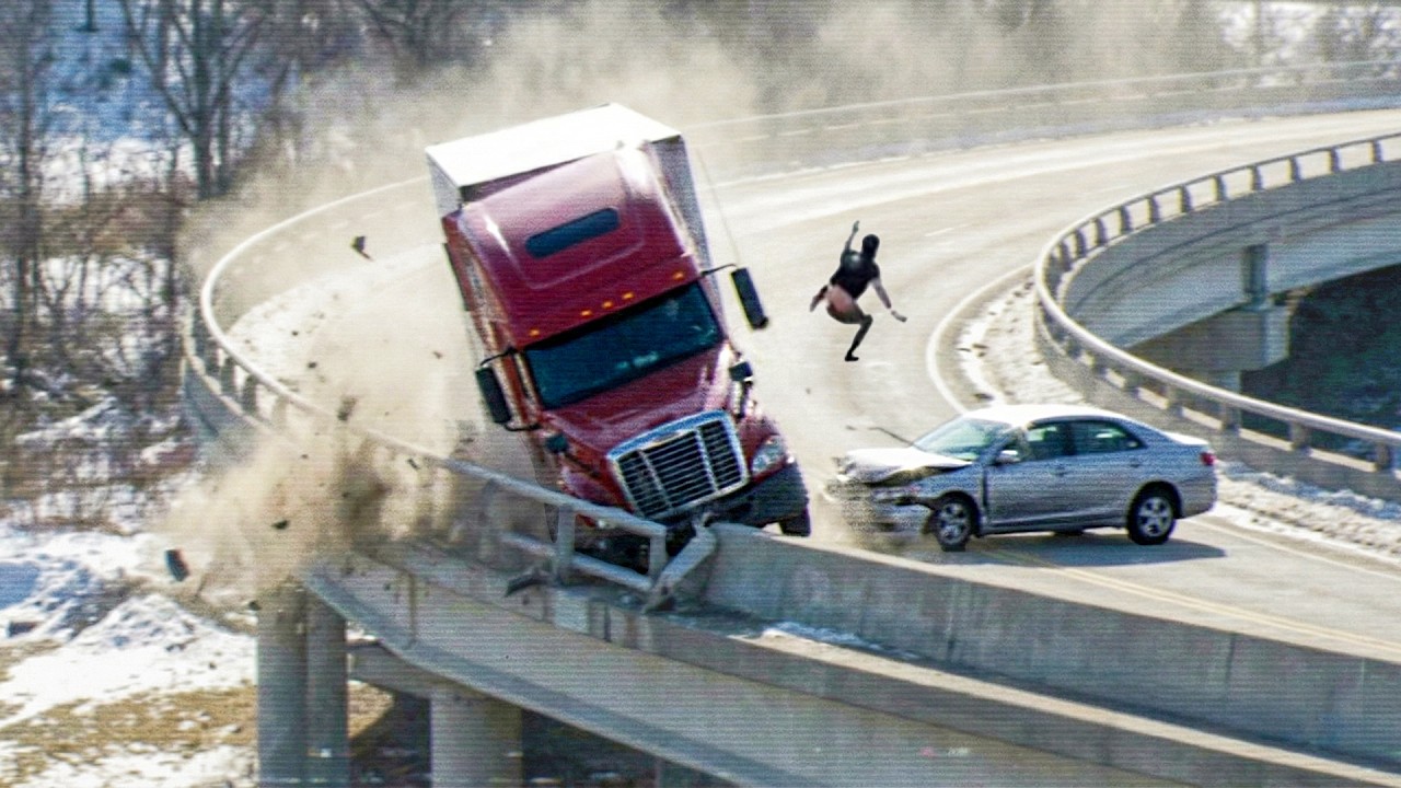 Idiots With Diesel Trucks: Ice Road Madness Caught On Camera | EXTREME Winter Driving Fails #34
