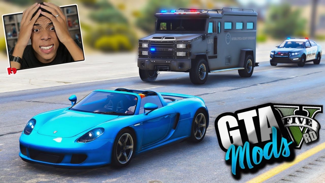 ATAQUE AO COMBOIO MILITAR e FUGA INSANA DE PORSCHE CARRERA GT! ( ÉPICO ) - GTA 5 MODS