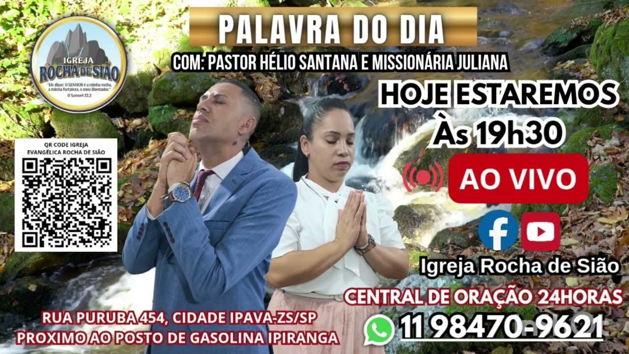 Palavra do dia 19 de fevereiro de 2026. Com: Pastor Hélio Santana e Missionária Juliana Santana.