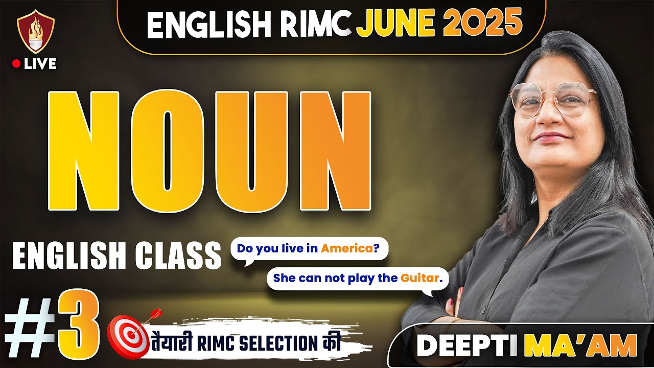 English Grammar Noun | RIMC Entrance Exam Preparation 2025 | Deepti Ma'am