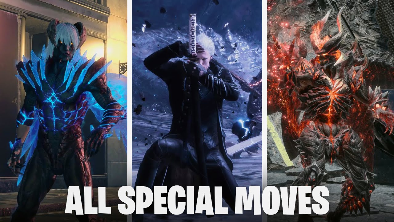 Devil May Cry 5 - All Special Moves (Nero,Vergil,Dante) 4K