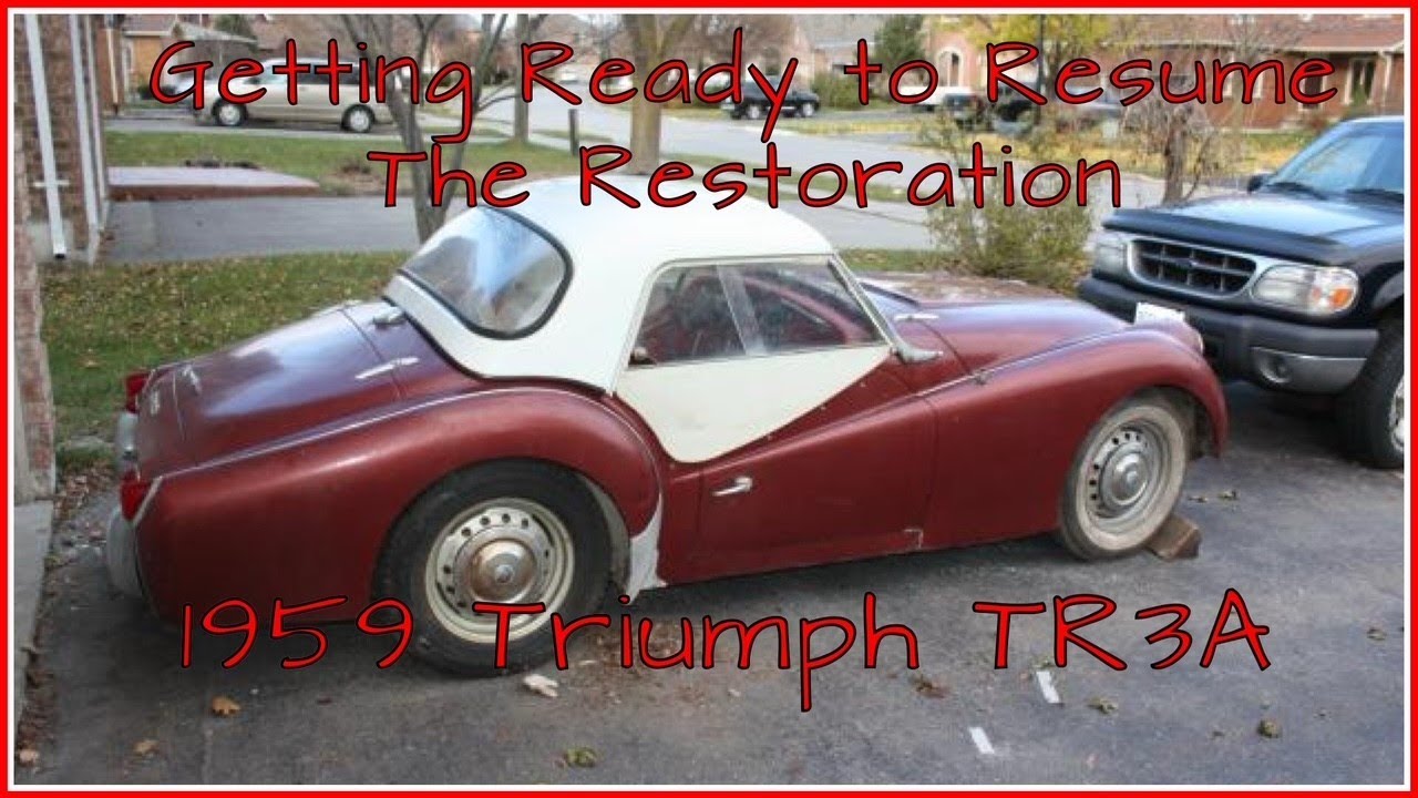 Подготовка к возобновлению реставрации Triumph TR3A 1959 года, зима 2025/26