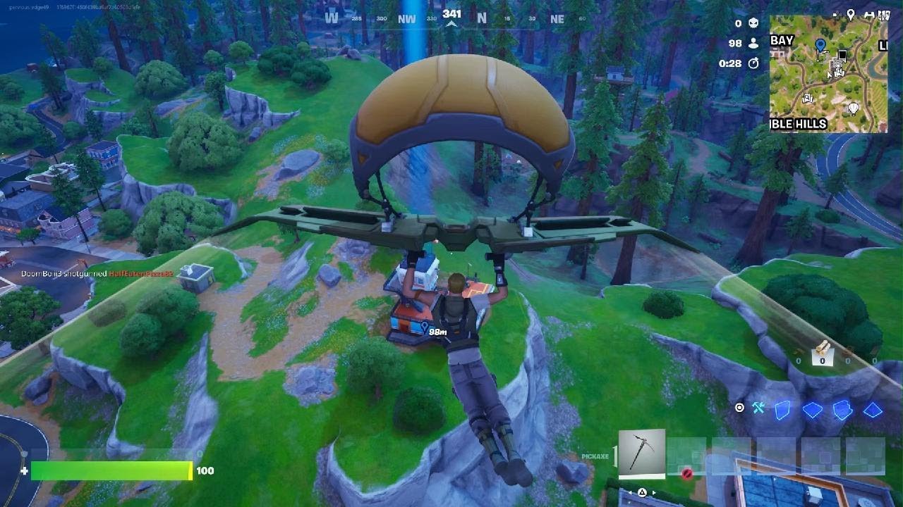 Playing Fortnite battle royale