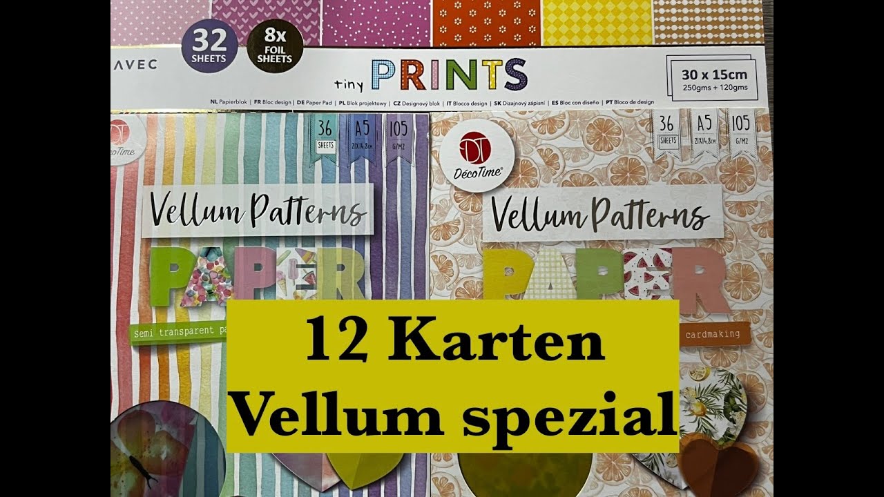 ACTION! 12 Karten mit einem 30x15 Block - tiny prints - Avec + Vellum Patterns - DécoTime