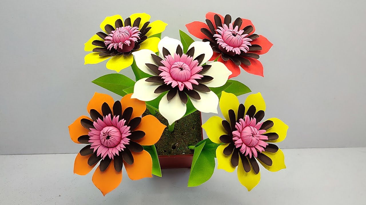 Easy Flower Making DIY - Simple Paper Flower Crafts - Home Decor - Origami Flowers
