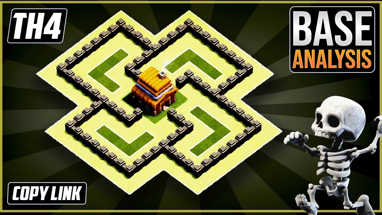 NEW Ultimate TH4 HYBRID/TROPHY[defense] Base 2020!!  Town Hall 4 Hybrid Base Design - Clash of Clans