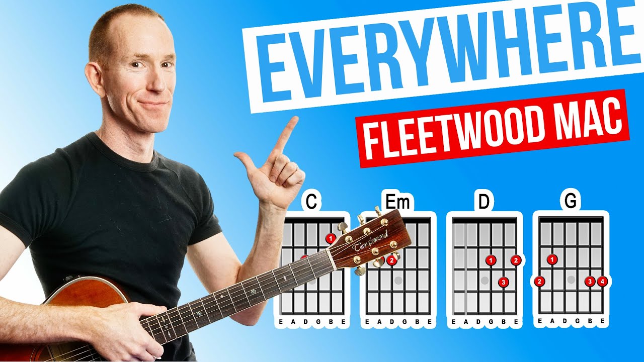 Everywhere ★ Fleetwood Mac ★ Acoustic Guitar Lesson [with PDF]