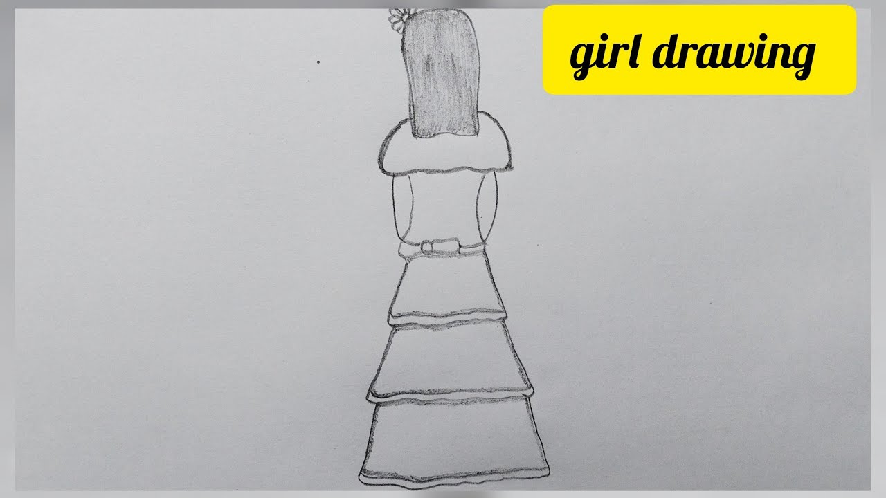 Easy drwaing girl backside step by step for Biginner pencil skech fullTutorial 