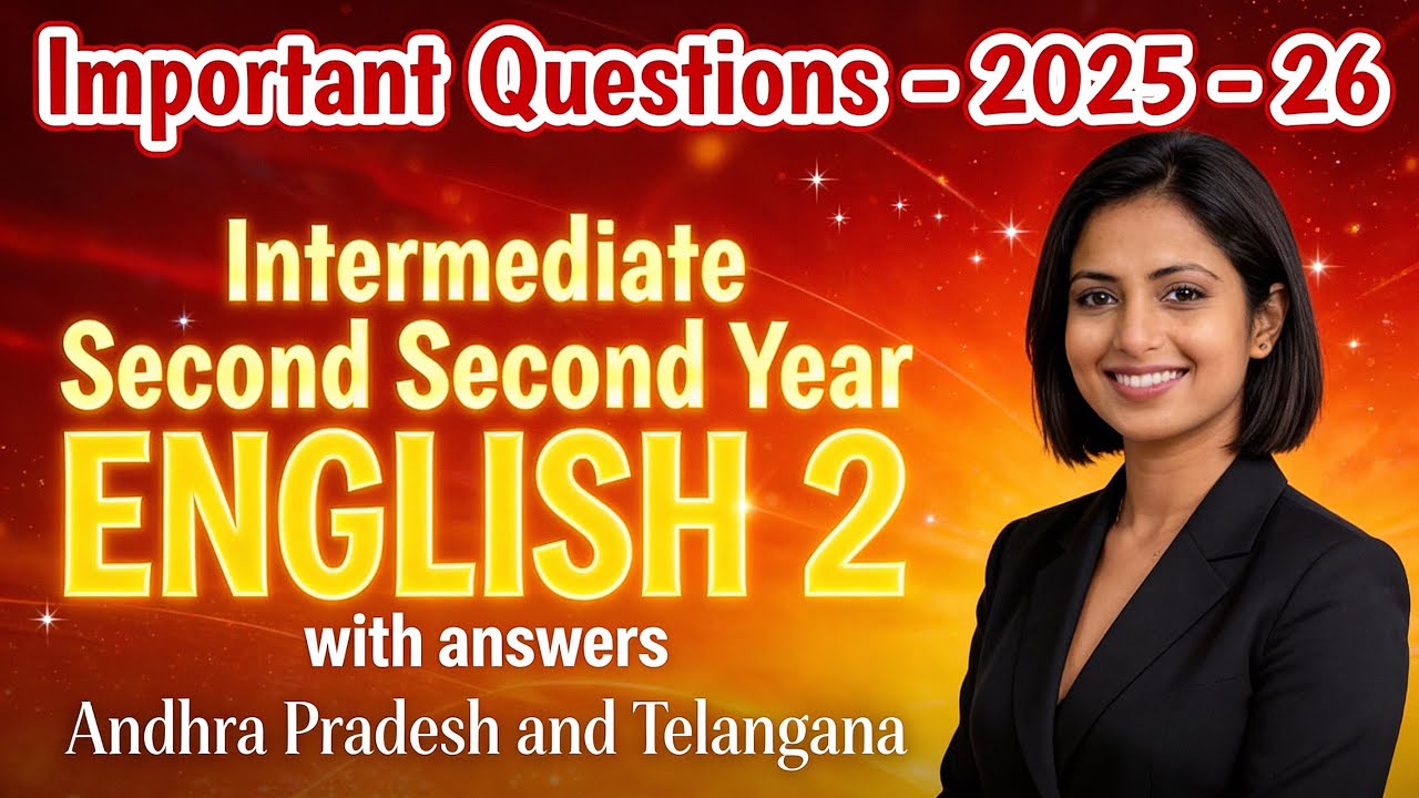 AP TS Intermediate English Exam Important Questions 2025-26 | Full Answers 100% Pass