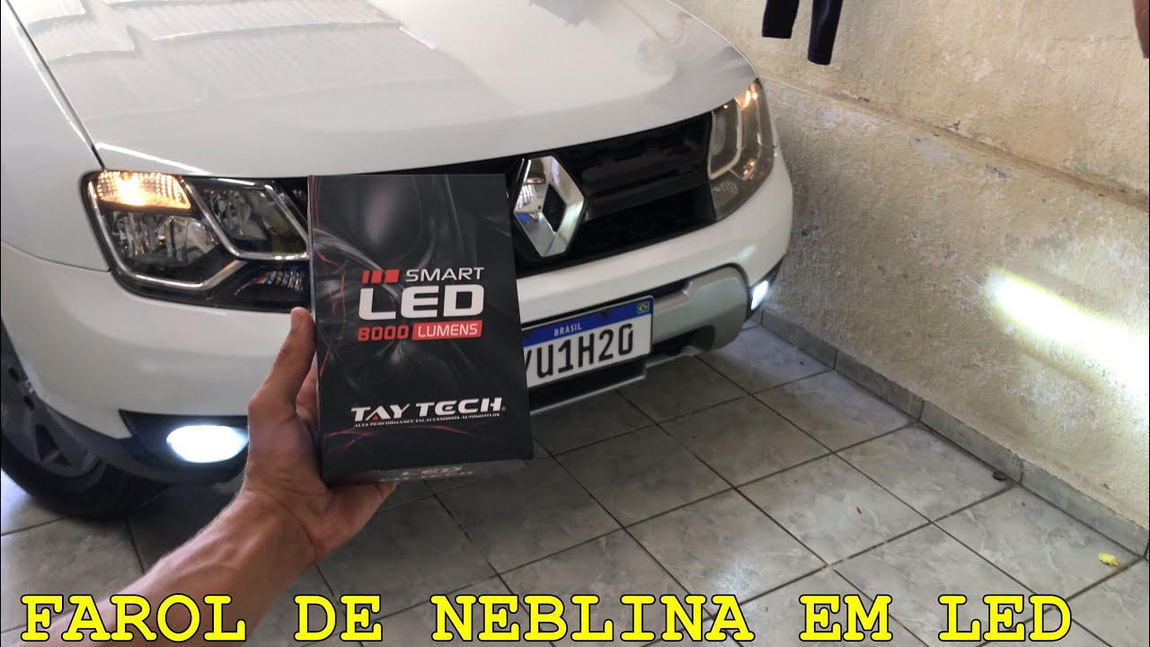 BOTANDO LED NOS FARÓIS DE NEBLINA DA RENAULT DUSTER 4X4 - LÂMPADA ULTRALED  H11 TAYTECH