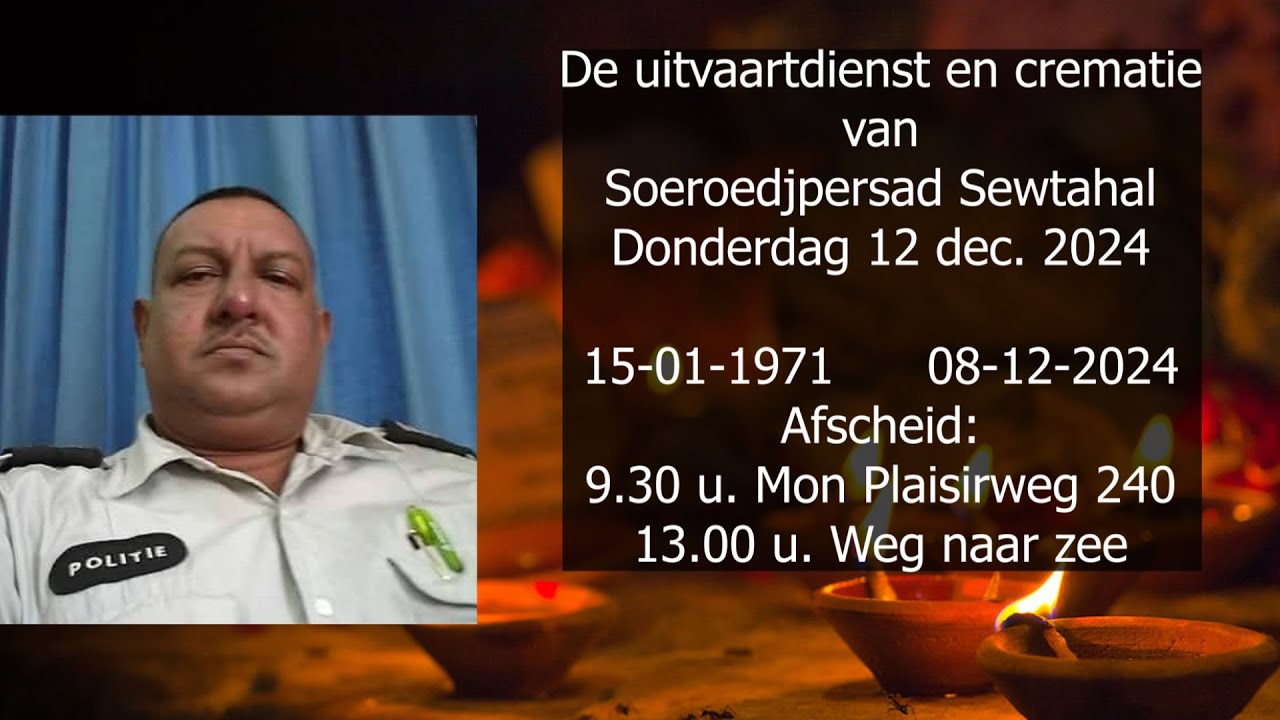 De uitvaartdienst en crematie van Soeroedjpersad Sewtahal. Donderdag 12 dec. 2024.