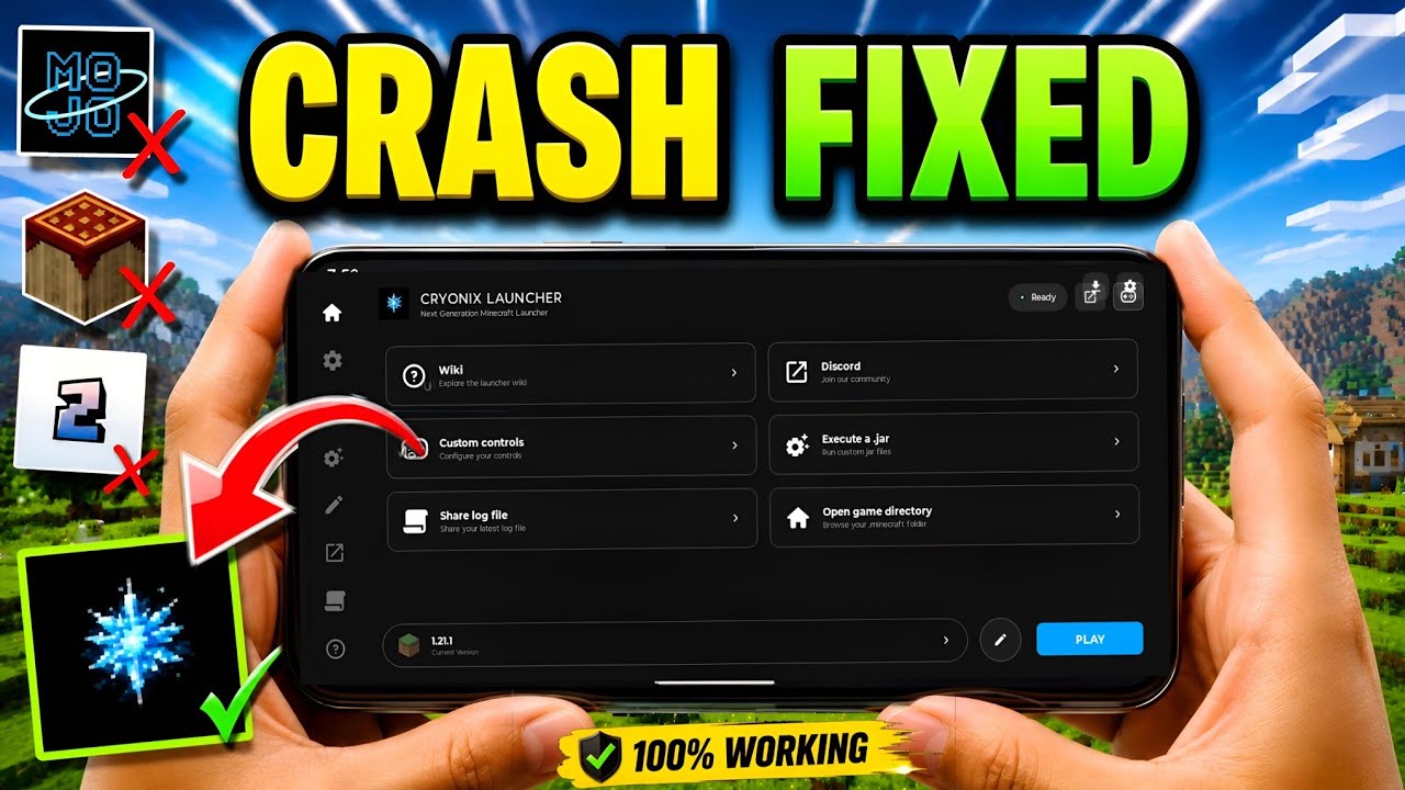 🔥 NEW Cryonix Launcher crash fixed for Minecraft Java Edition Mobile| better then mojo & zalith