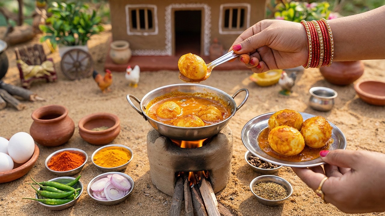 How to Cook Yummy Mini Egg Curry 🍛🥚 Authentic Indian Style Mini Cooking