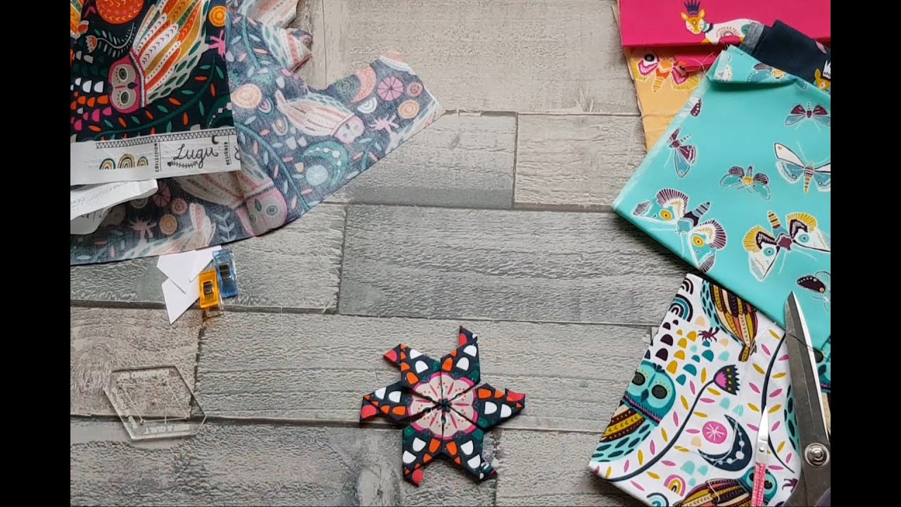 English Paper Piecing tutorial - Section Fussy Cutting with Art Gallery Fabrics Animal Motifs
