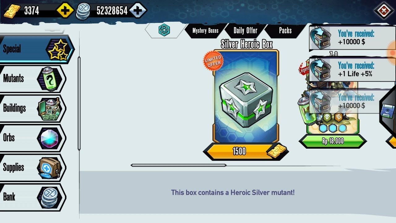 Mutants Genetic Gladiators Silver Heroic Box | Bingo Grid | MGG