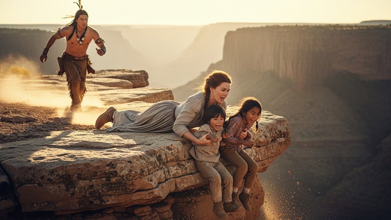 EVERYONE IGNORES THE TWINS FALLING…ONLY THE WHITE WOMAN SAVES… NOT KNOWING THE FATHER IS A COMANCHE!