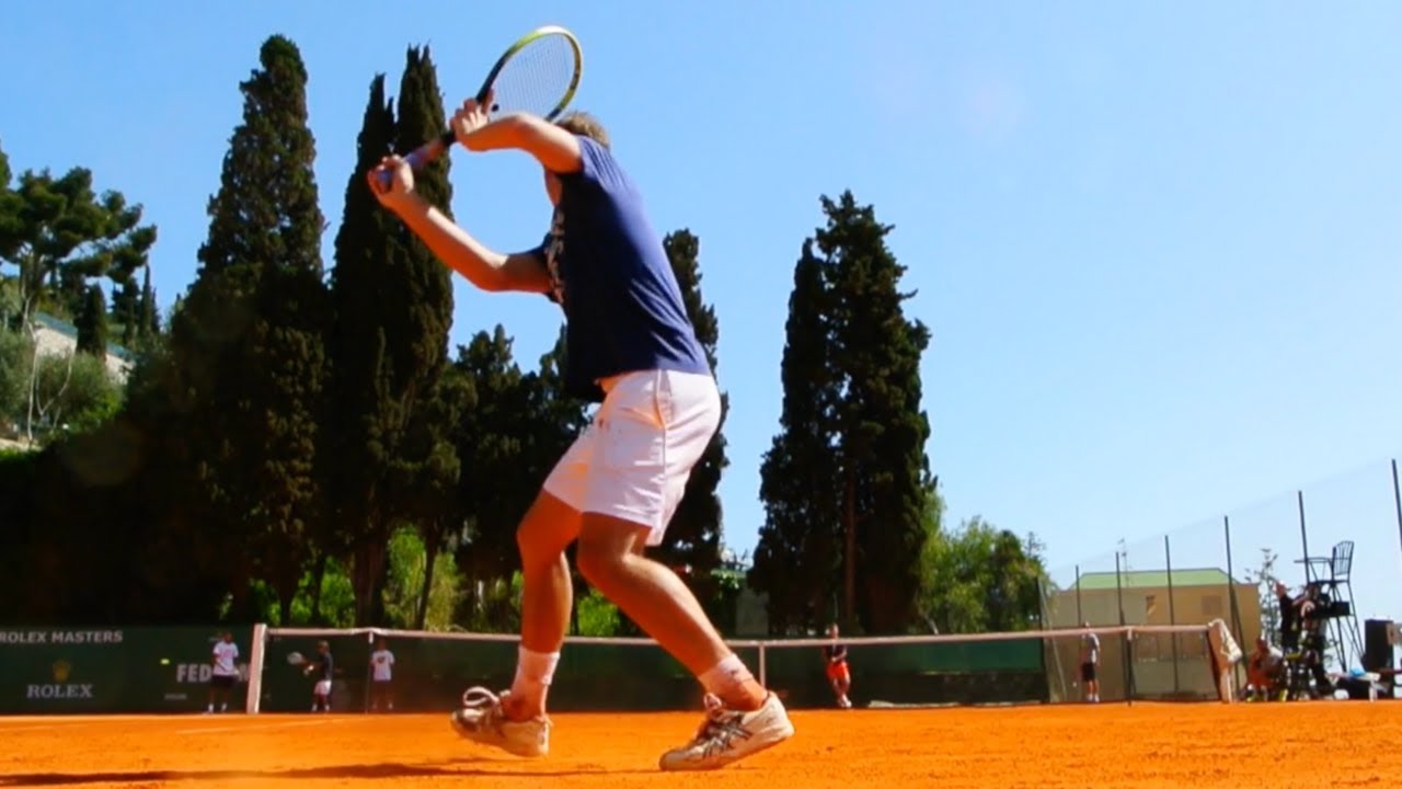 Gasquet vs Berdych Court Level View Practice Match at Monte Carlo - ATP Tennis Training Points Clay