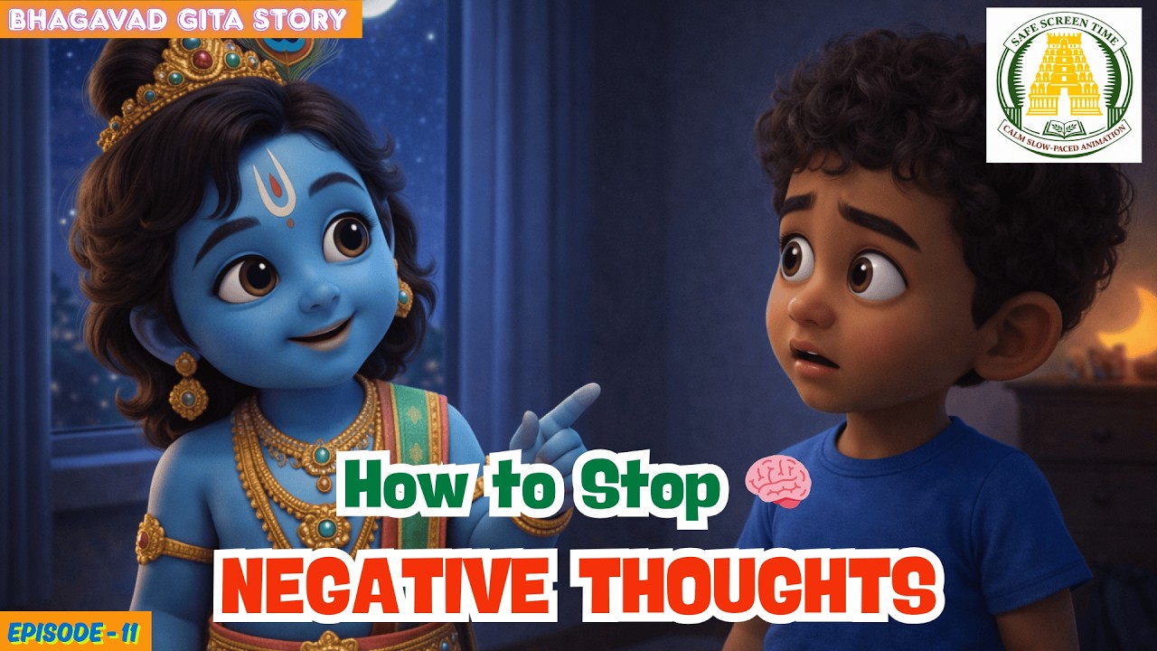 Power Of Positive Thinking For Kids | Krishna & Arjuna Story | Gentle Bhagavad Gita Animation Story