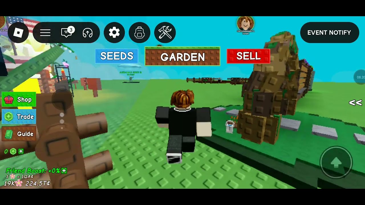 Playing grow a garden the last Time