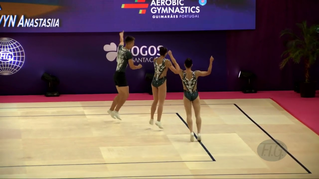 Ukraine (UKR) - 2022 Aerobic Worlds, Guimaraes (POR) - Trio Qualifications