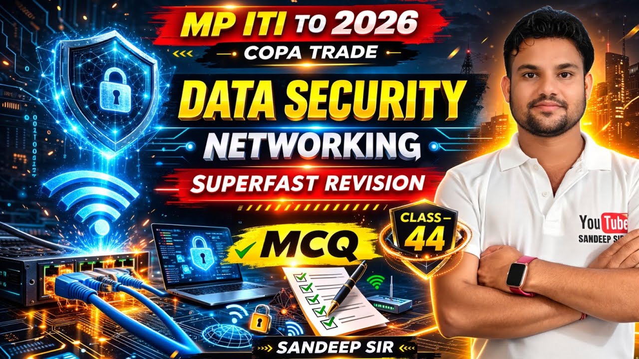 MP ITI TO COPA MCQ 2026 | DATA SECURITY MCQ 2026 | NETWORKING MCQ l MP ITI TO COMPUTER MCQ 2026 |ITI