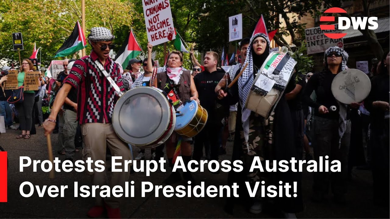 Tens of Thousands Pro-Palestinian Protest Isaac Herzog’s Visit to Australia Amid Gaza Tensions |AC1Z