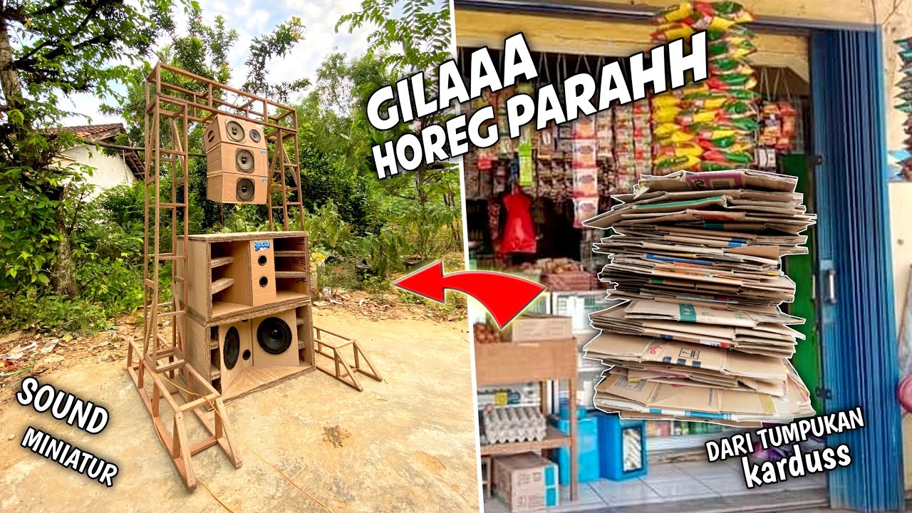 Membuat miniatur Sound Gantung horeg dari KARDUS bekas || BASSNYAA GILAAA POWER FULL HOREG