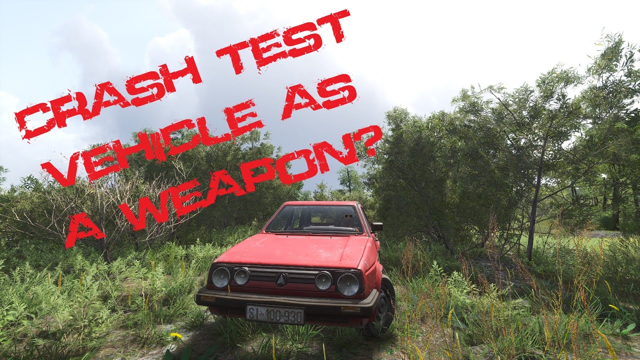 SCUM, Crash Test, Vehicle as a Weapon? #scum #survival #openworld #pvp