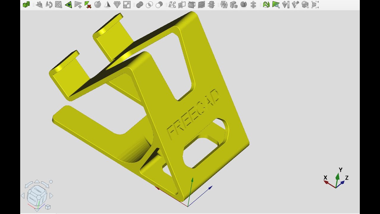 72. FreeCAD 1.0 Для начинающих с нуля! Верстак Mesh. Делем надпись на STL- модели из интернета
