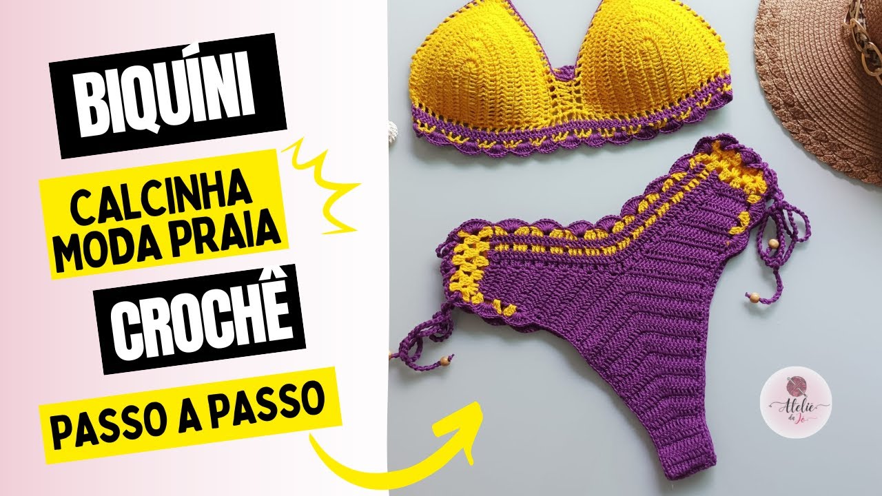 Calcinha Crochê/ Biquíni Moda Praia - passo a passo