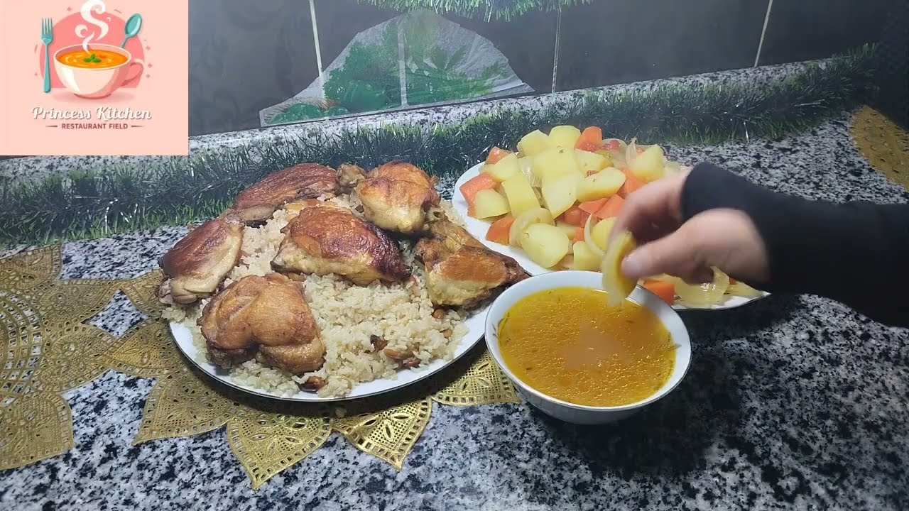  شوربه خضار وحبه رز بطريقه سهله وطعم جميل