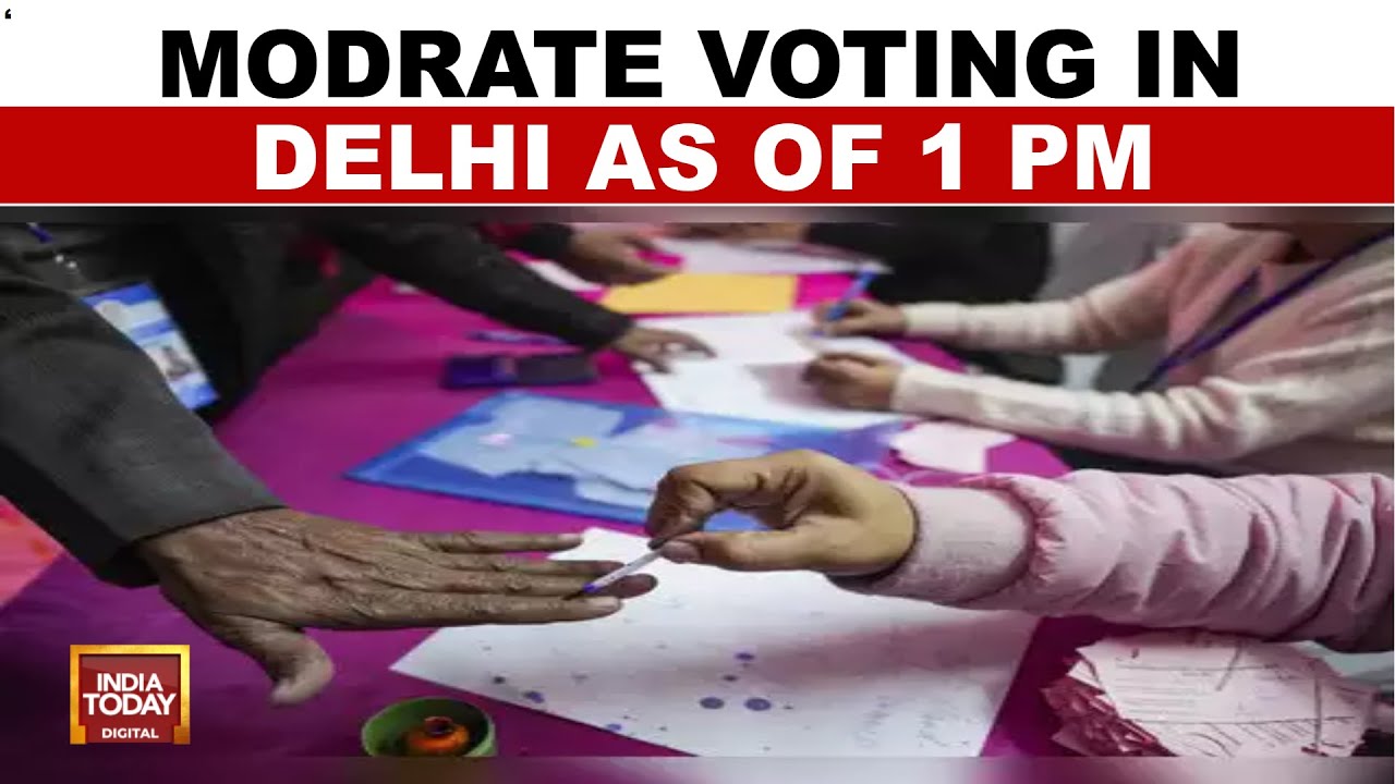 Delhi Voting Day News: 33% Turnout By 1 PM, BJP Mobilises 28 Lakh Workers | India Today News