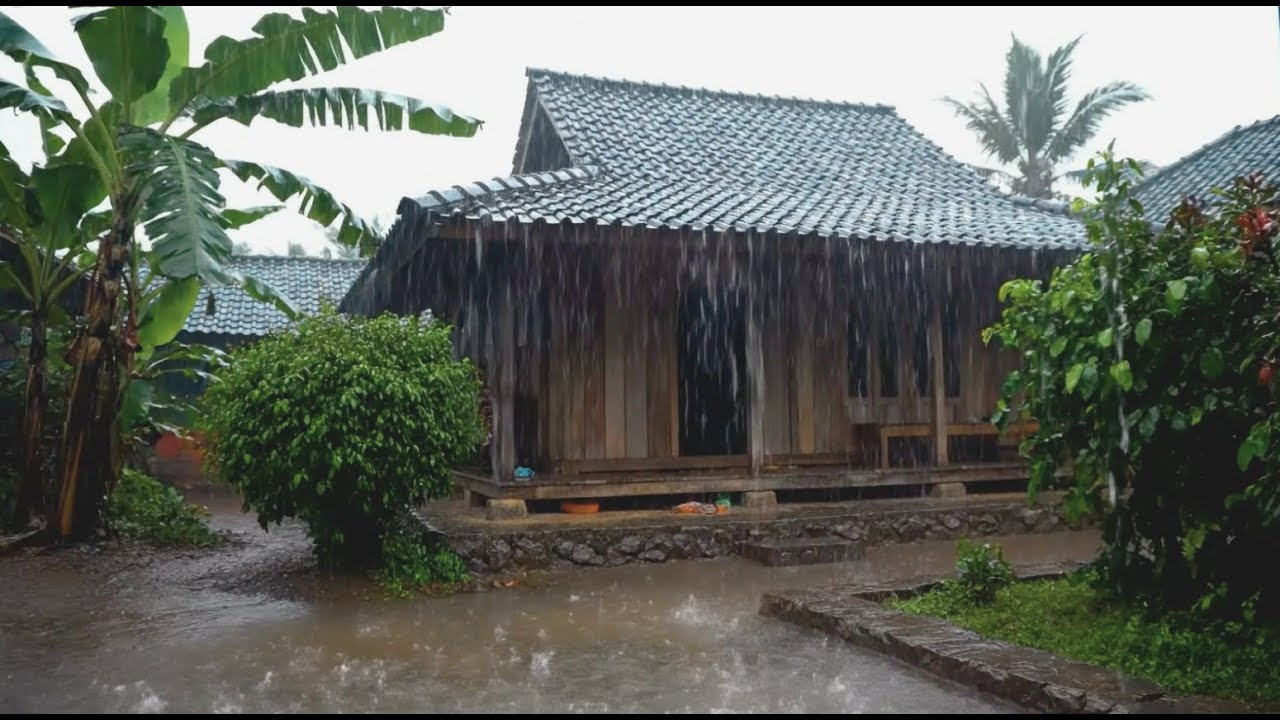Rainy Day Calm 🌧️🏡 | Relaxing Rural Village Ambience #asmr  #asmrrain