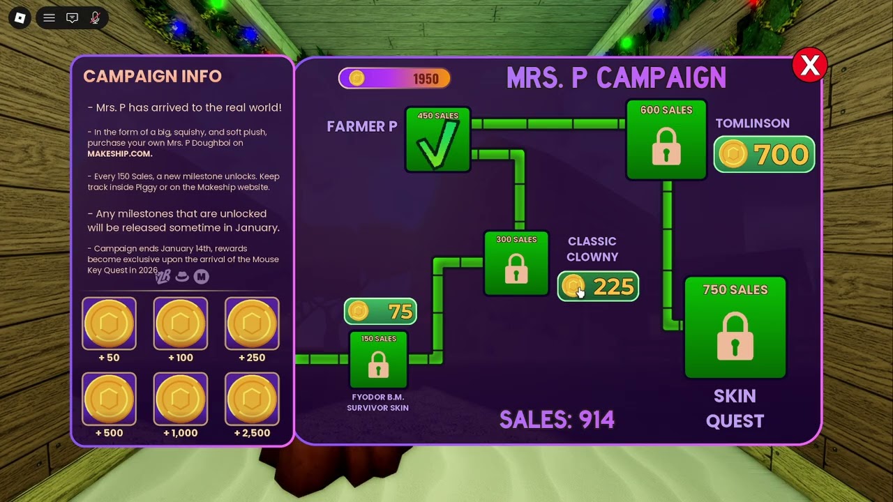 PIGGY MRS P CAMPAIGN BUYING ALL ITEMS!
