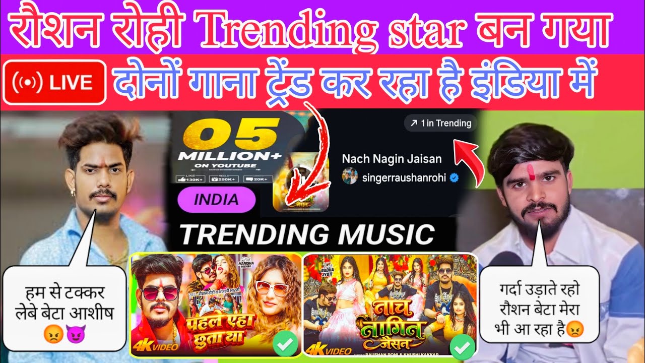 रौशन रोही 🥳 Trending star बन गया || दोनों गाना ट्रेंड कर रहा है इंडिया में || SandipYTvlogs ||