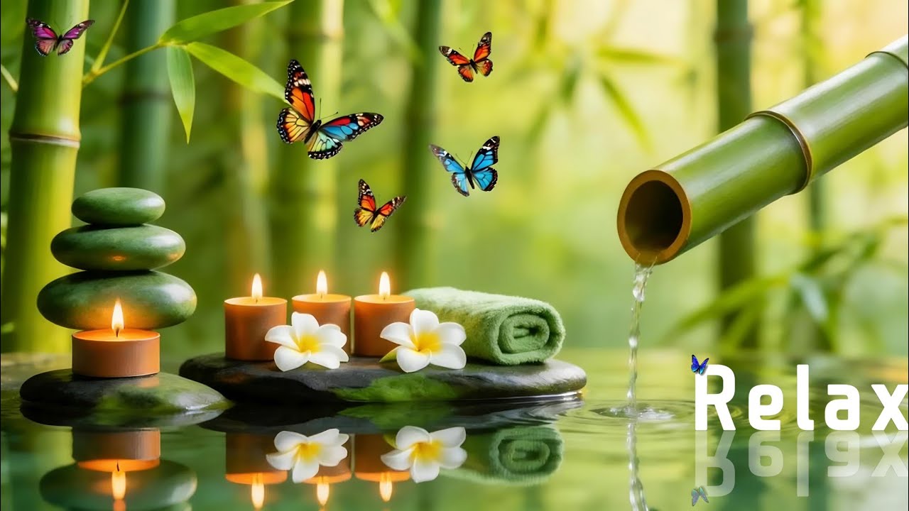 Deep Sleep Relaxing Music 🌿 Relaxing Bamboo Water Sounds, Nature Sounds for Anxiety and Calm Mind