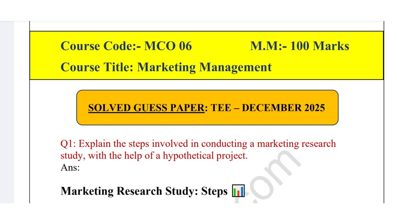 IGNOU MCO 06 Important Questions December 2025 | IGNOU MCO 06 Solved Guess Paper TEE Dec 2025