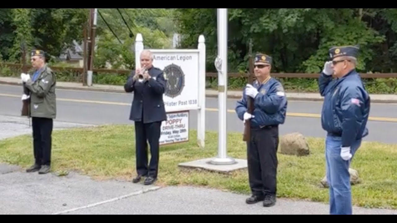 Taps and Rifle Salute during COVID-19 at the American Legion Post 1038, Valhalla, NY