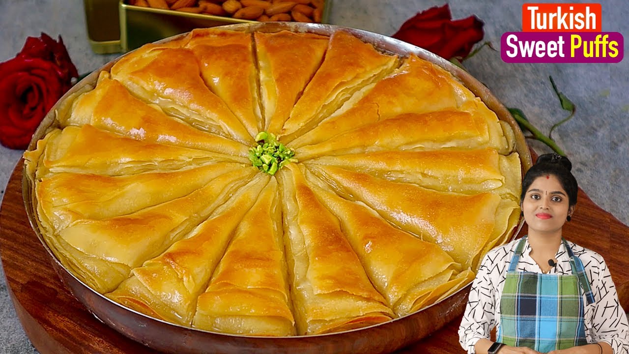 கடையில் அதிக விலை கொடுத்து வாங்காதீங்க ஈசியா செய்ங்க | Baklava Recipe in Tamil | Turkish Sweet Puffs