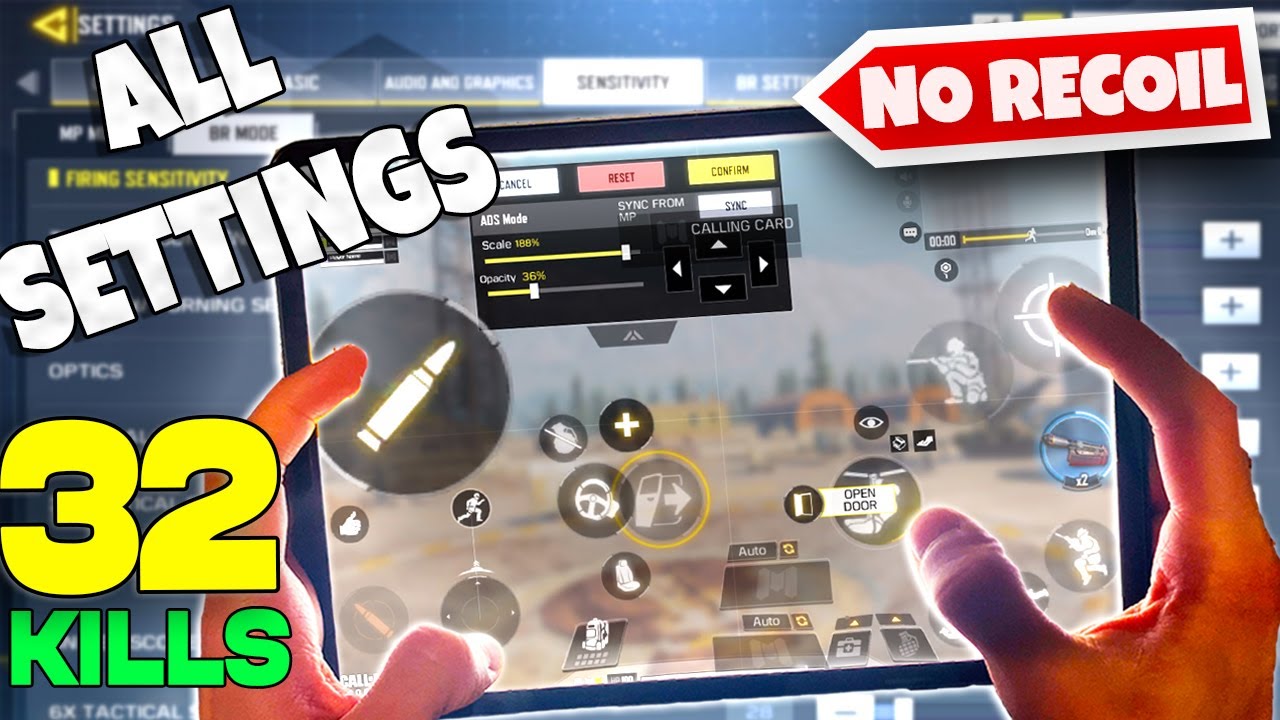 Ipad PRO Sensitivity and Settings | 4 Finger + Full Gyro | Call of duty mobile | CODM BR