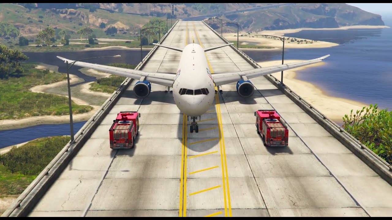 A330 Airplane Suddenly Makes Landing On Highway|Gta5