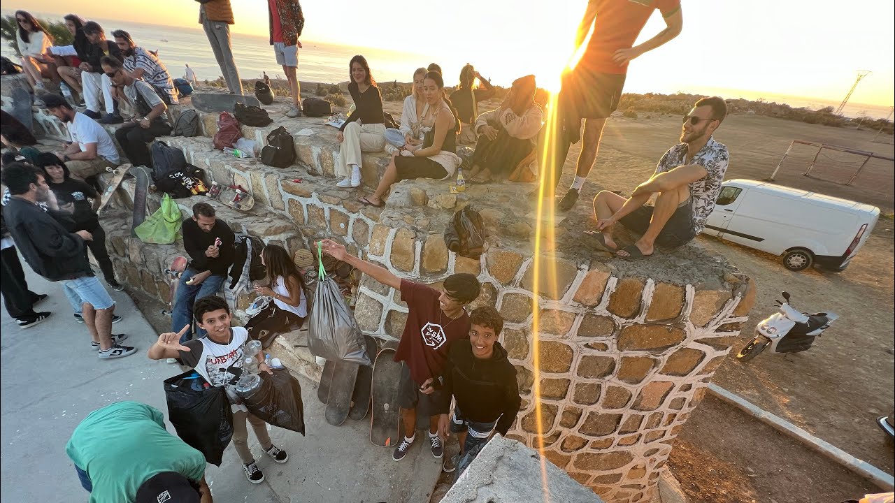 5 anniversary  Taghazout Skatepark , cleaup Dj , jam session film projector 📽 #taghazout #skatepark