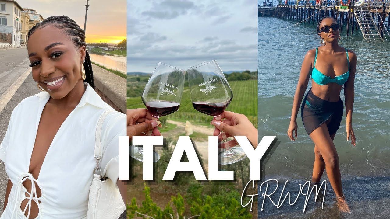 VLOG: GRWM FOR ITALY | ITALY 2022 | KNOTLESS BRAIDS ON RELAXED HAIR | LASH EXTENSIONS | ALLABOUTASH