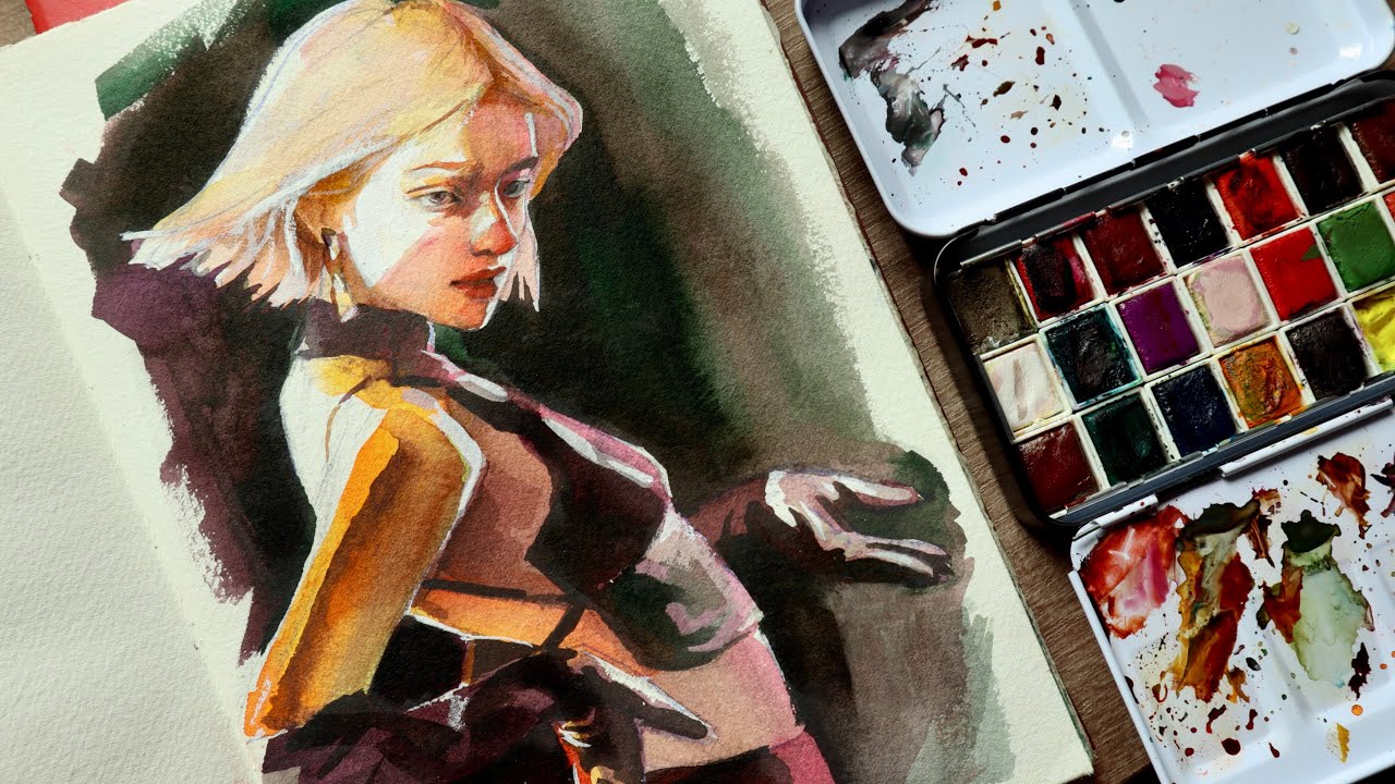 PRIMA watercolors- ODYSSEY review (swatches+painting)